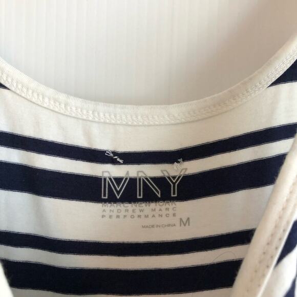 🆕 Marc by Andrew Marc striped high low tank dress navy and white NWT size M - Picture 6 of 10